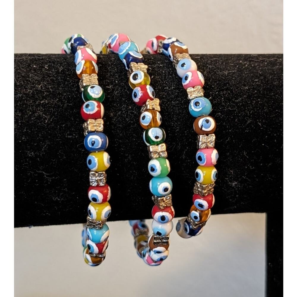 Multi-Color Protection Wire Wrap Bead Bracelet